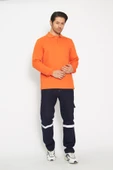 Orange Safety Turuncu Polo Yaka Uzun Kol Sweat T-Shirt Kışlık thumbnail 3