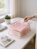 Need Perfore 3Lü Toz Pembe Evrak Rafı - 5