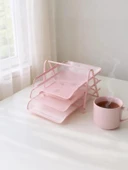 Need Perfore 3Lü Toz Pembe Evrak Rafı - 7