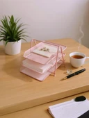 Need Perfore 3Lü Toz Pembe Evrak Rafı - 1