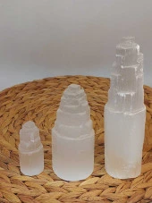 Selenit Taşı Üçlü Kule Set 6-10-15cm thumbnail 8