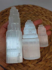 Selenit Taşı Üçlü Kule Set 6-10-15cm thumbnail 9