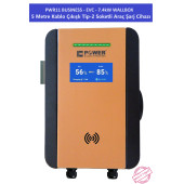 PWR11 BUSINESS-EVC-7.4 kW WALLBOX - 5 MT KABLO ÇIKIŞLI ELEKTRİKLİ ARAÇ ŞARJ CİHAZI - 1