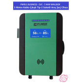 PWR11 BUSINESS-EVC-7.4 kW WALLBOX - 5 MT KABLO ÇIKIŞLI ELEKTRİKLİ ARAÇ ŞARJ CİHAZI - 6