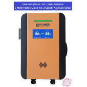 PWR33 BUSINESS -EVC-22 kW WALLBOX - 5 MT KABLO ÇIKIŞLI ELEKTRİKLİ ARAÇ ŞARJ CİHAZI - 5