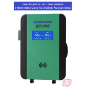 PWR33 BUSINESS -EVC-22 kW WALLBOX - 5 MT KABLO ÇIKIŞLI ELEKTRİKLİ ARAÇ ŞARJ CİHAZI - 6