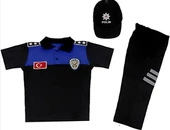 Uğur Böceği Çocuk Polo Yaka Kısa Kol Polis Takımı Toplum Mavi thumbnail 3
