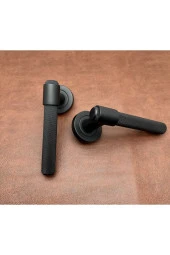 Özen Handles ZK62 Posh Punch Mat Siyah Rozetli Oda Kapı Kolu 1 Takım thumbnail 1