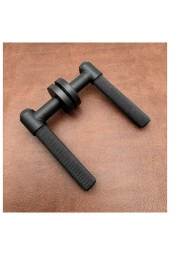 Özen Handles ZK62 Posh Punch Mat Siyah Rozetli Oda Kapı Kolu 3 Takım thumbnail 2