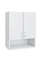 Kobiç 2 Kapaklı Çok Amaçlı Tek Raflı Banyo Ve Mutfak Dolabı 50X30X70 Cm (Beyaz) thumbnail 1