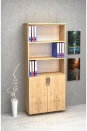 Kobiç Dosya Dolabı Yarım Kapak 80X35X185 Cm (Meşe) - 1