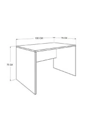 Kobiç Ofis Çalışma Masası 100X75X75 Cm (Beyaz) - 1