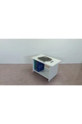 Kobiç Raflı Ofis Sehpası 60X45X45 Cm (Beyaz) - 2