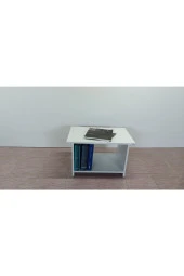 Kobiç Raflı Ofis Sehpası 60X45X45 Cm (Beyaz) - 3