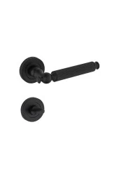 Hanedan Çizgili Rozetli Siyah Banyo Wc Kapı Kolu 1 Takım thumbnail 1