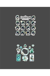 Genshin-venti 2 Adet Sticker Set Parlak Kağıt thumbnail 3