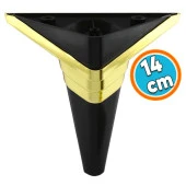 Mobilya Kanepe Sehpa TV Ünitesi Koltuk Ayağı Baza Ayakları Siyah Altın 14 cm thumbnail 1