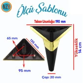 Mobilya Kanepe Sehpa TV Ünitesi Koltuk Ayağı Baza Ayakları Siyah Altın 14 cm thumbnail 2