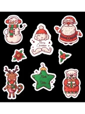 Yılbaşı - Merry Christmas Temalı Sticker Set -16 Parça- - 5
