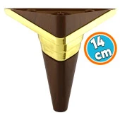 Mobilya Kanepe Çekyat Sehpa TV Ünitesi Koltuk Ayağı Baza Ayakları Yeni Ceviz Altın 14 cm thumbnail 1