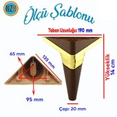 Mobilya Kanepe Çekyat Sehpa TV Ünitesi Koltuk Ayağı Baza Ayakları Yeni Ceviz Altın 14 cm thumbnail 2