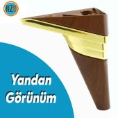 Mobilya Kanepe Çekyat Sehpa TV Ünitesi Koltuk Ayağı Baza Ayakları Yeni Ceviz Altın 14 cm thumbnail 3