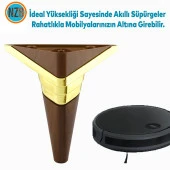 Mobilya Kanepe Çekyat Sehpa TV Ünitesi Koltuk Ayağı Baza Ayakları Yeni Ceviz Altın 14 cm thumbnail 4