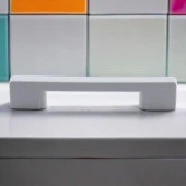 Plastik Kulp Köprü Mobilya Mutfak Dolabı Çekmece Dolap Kulpları Kapak Kulpu Kulbu Beyaz 96 mm - 4