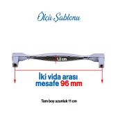 Mobilya Kulp Mutfak Dolabı Çekmece Dolap Kulpları Kapak Kulpu Kulbu Krom Renk 96 mm Metal thumbnail 3