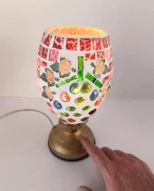 Masa Gece Lambası Dokunmatik Renkli Cam Masa Lamba Işığı Ev Dekor - 2