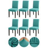 Bumedo Bambu Nano Kumaş Likralı Yıkanabilir 6'lı Sandalye Kılıfı Lastikli Sandalye Örtüsü (6 ADET) - Mint - 1