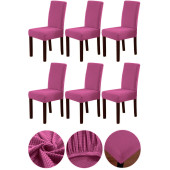 Bumedo Bambu Nano Kumaş Likralı Yıkanabilir 6'lı Sandalye Kılıfı Lastikli Sandalye Örtüsü 6 Adet-gülkurusu thumbnail 1