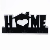 Deep Creative Duvar Askılığı 4 Askılı Doğal Ahşap Siyah Pleksi- Siyah Akrilik Home - 2