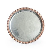 Shark Anatolia Çaldıran El Dövmesi Bakır Yuvarlak Sunum Tepsisi 34 cm - 1