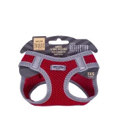 Doggie Havalı Dokuma Reflektör Serisi Köpek Göğüs Tasması Kırmızı 22-26 Cm 3XSmall thumbnail 1