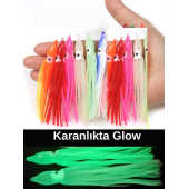 Eagenset Silikon Ahtapot Yapay Yem Olta Takımı, Çapari, Jig, Yapım Malzemesi 9 cm 5 Adet - 4