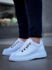 KB-X4 BEYAZ CİLT Yüksek Taban Bağcıklı Günlük Erkek Ayakkabı - 2