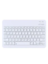 Samsung Galaxy Tab S6 Lite P610 10.4" Uyumlu Kablosuz Bluetooth Şarjlı Mini Q Klavye Mouse - Beyaz - 2