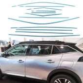Peugeot 2008 Cam Çerçevesi Çıtası Komple Set Krom Nikelajı 2020 sonrası thumbnail 4