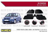 Ford Fiesta Havuzlu 3D Paspas Niken Siyah 2002-2008 Arası thumbnail 1