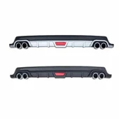 Ford Focus 3 sedan-hb uyumlu arka tampon altı difüzör Gri 2011-2014 arası thumbnail 4