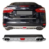 Ford Focus 3 sedan-hb uyumlu arka tampon altı difüzör Gri 2011-2014 arası thumbnail 1