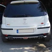 Opel Corsa C uyumlu arka tampon altı difüzör Siyah tüm modeller - 1