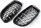 Bmw f10 diamond ön panjur ızgara 2009-2016 arası krom siyah  krom-siyah - 5