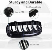 Bmw E60 çift çizgi ön panjur ızgara 2004-2009 arası parlak siyah thumbnail 3