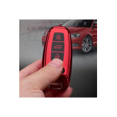 Audı A3 A4 A5 A6l A7 A8 C8 Q8 D5 E-tron Tpu Anahtar Kılıf (kırmızı) thumbnail 1