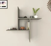 Mirobi Fizy Kare Dekoratif Duvar Rafı Antrasit - 4