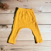 Çift Kat Müslin, Çocuk Müslin Şalvar Pantolon, %100 Pamuk, Beli Lastikli - 5
