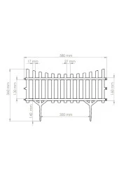 Siyah Mini Bahçe Çiti Dekoratif Esnek Plastik Çit Peyzaj Koruma Panel Çit 58-36 Cm 1 Adet - 2