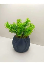 Mini Saksıda Çim Yeşili Yapay Bitki Garnitür Taş Yosunlu 17 Cm Dekoratif Banyo Mutfak Masa Çiçeği - 2